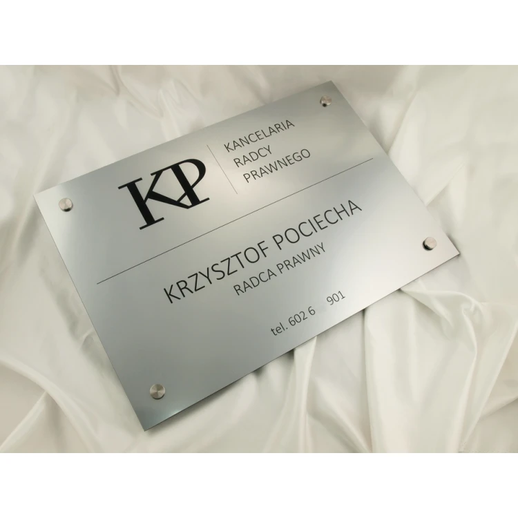 SZYLD KANCELARIA RADCY PRAWNEGO - srebrny - SZ035 -  wym. 500x350mm