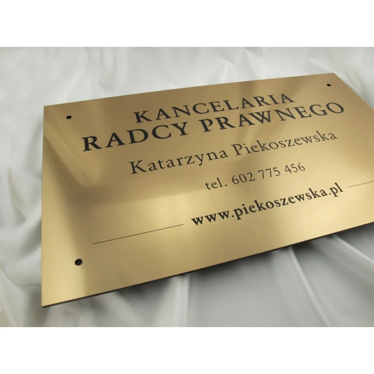SZYLD KANCELARIA RADCY PRAWNEGO - złoty - SZ042 - wym. 600x350mm
