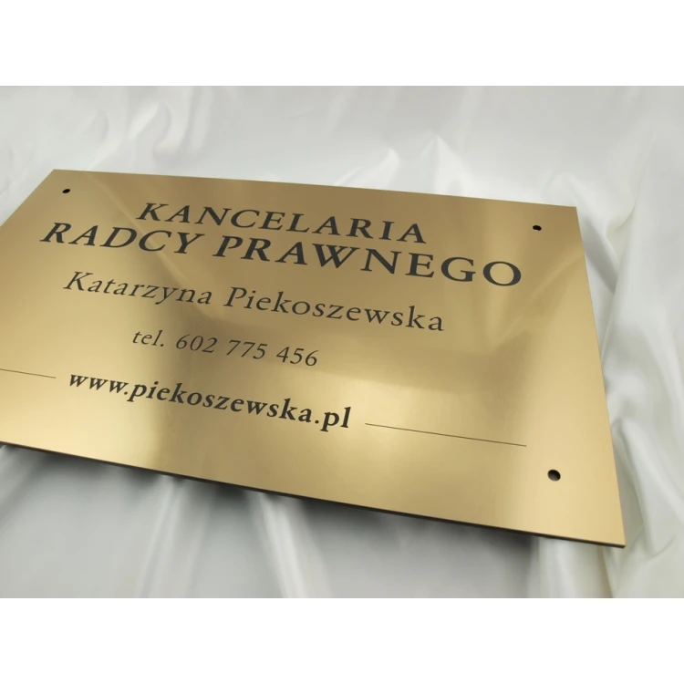 SZYLD KANCELARIA RADCY PRAWNEGO - złoty - SZ042 - wym. 600x350mm