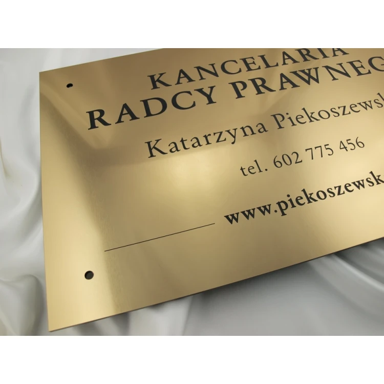 SZYLD KANCELARIA RADCY PRAWNEGO - złoty - SZ042 - wym. 600x350mm