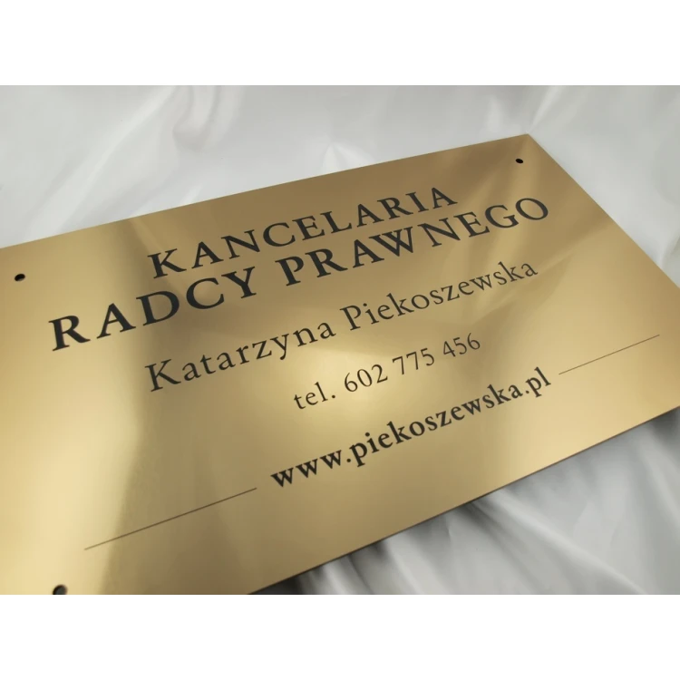SZYLD KANCELARIA RADCY PRAWNEGO - złoty - SZ042 - wym. 600x350mm