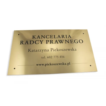 SZYLD KANCELARIA RADCY PRAWNEGO - złoty - SZ042 - wym. 600x350mm