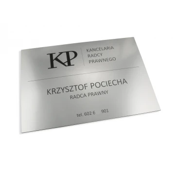 SZYLD KANCELARIA RADCY PRAWNEGO - srebrny - SZ035 -  wym. 500x350mm
