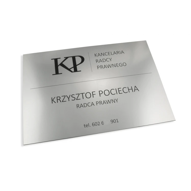 SZYLD KANCELARIA RADCY PRAWNEGO - srebrny - SZ035 -  wym. 500x350mm