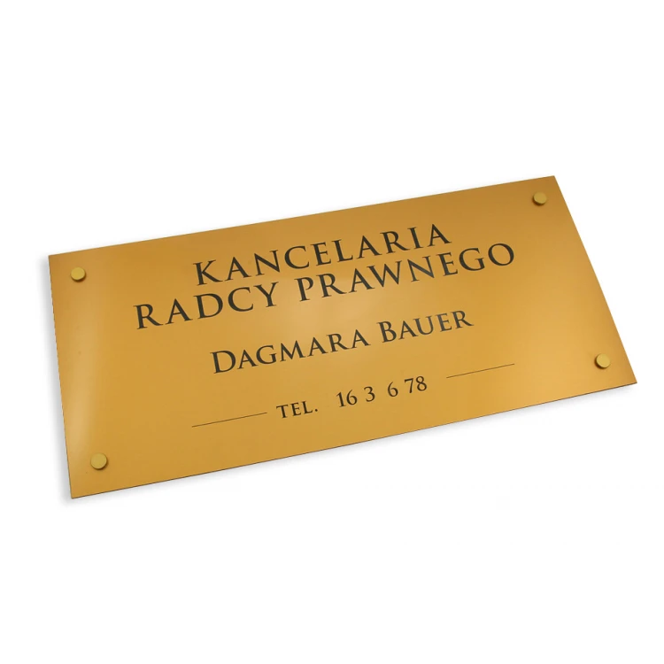 SZYLD KANCELARIA RADCY PRAWNEGO - laminat złoty - SZ093 - wym. 600x300mm