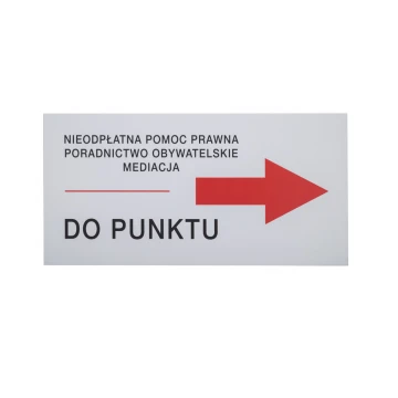 Szyld kierunkowy z dowolnym tekstem - wym. 600x300mm - PVC - druk UV - SZUV032