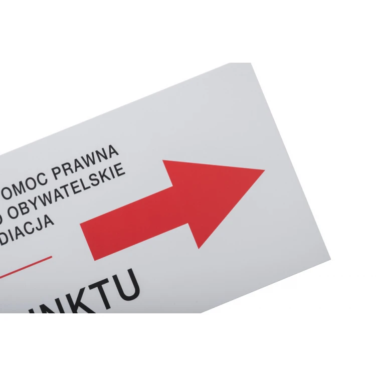 Szyld kierunkowy z dowolnym tekstem - wym. 600x300mm - PVC - druk UV - SZUV032