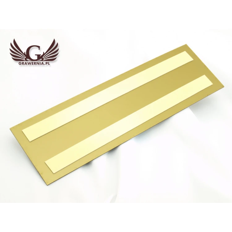 Szyld na drzwi lub ścianę - czarny laminat grawerski mat exterior - SZ110 - wym. 300x90mm