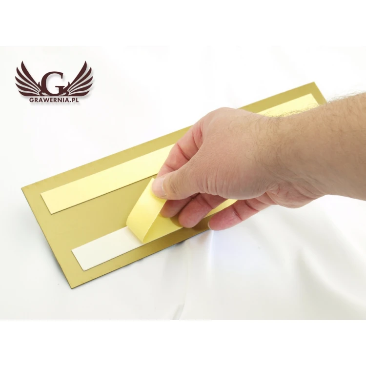 Szyld na drzwi lub ścianę - czarny laminat grawerski mat exterior - SZ110 - wym. 300x90mm