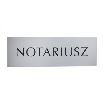 Szyld Notariusz - DIBOND MAT srebrny 3mm - druk UV - wym. 900x300mm - SZUV030