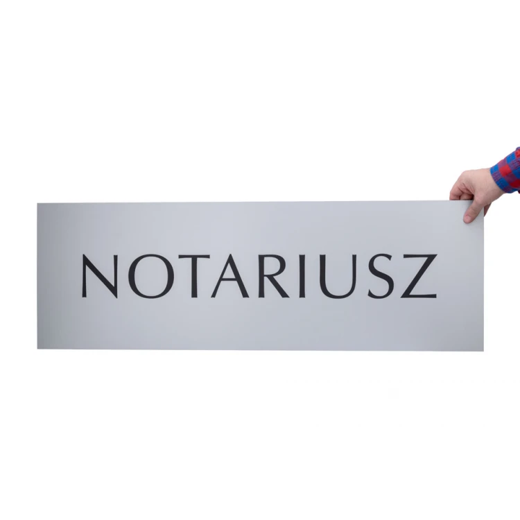 Szyld Notariusz - DIBOND MAT srebrny 3mm - druk UV - wym. 900x300mm - SZUV030