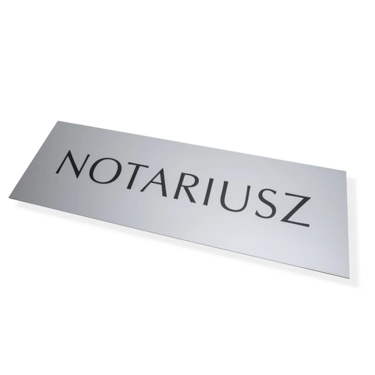 Szyld Notariusz - DIBOND MAT srebrny 3mm - druk UV - wym. 900x300mm - SZUV030