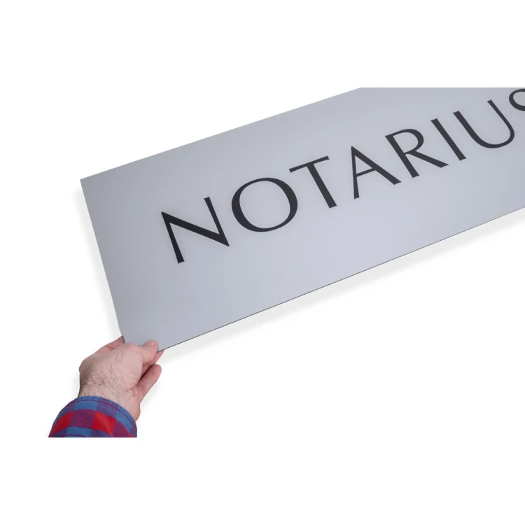Szyld Notariusz - DIBOND MAT srebrny 3mm - druk UV - wym. 900x300mm - SZUV030