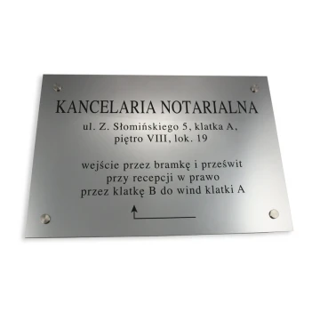 SZYLD NOTARIUSZA - adres i strzalka - SZ027 - wym. 50x35cm