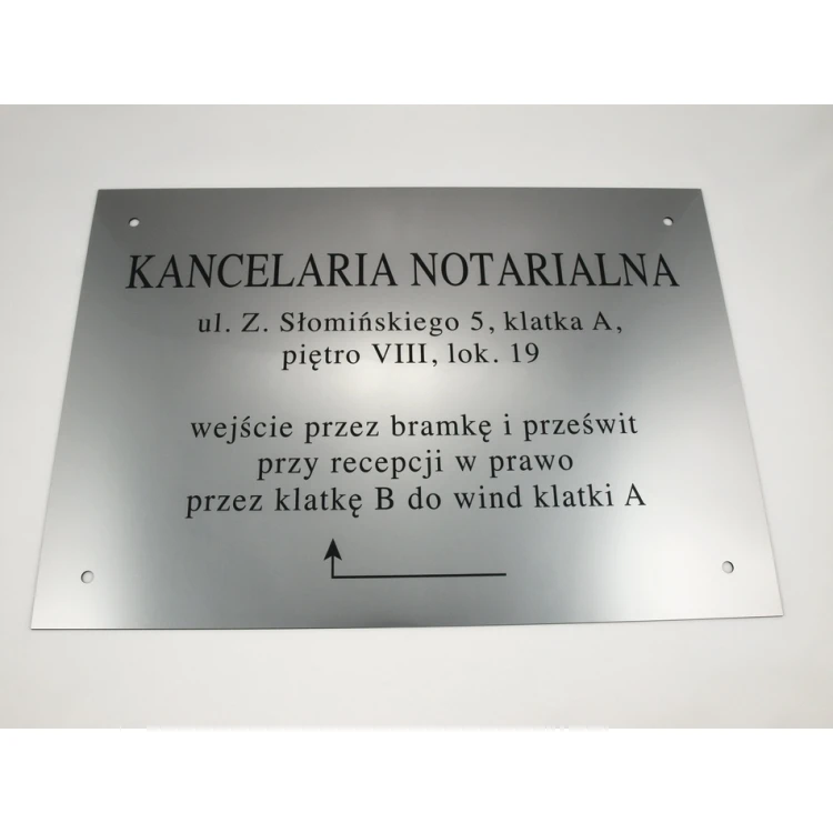 SZYLD NOTARIUSZA - adres i strzalka - SZ027 - wym. 50x35cm