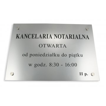 SZYLD NOTARIUSZA - godziny otwarcia - SZ026 - wym. 50x35cm