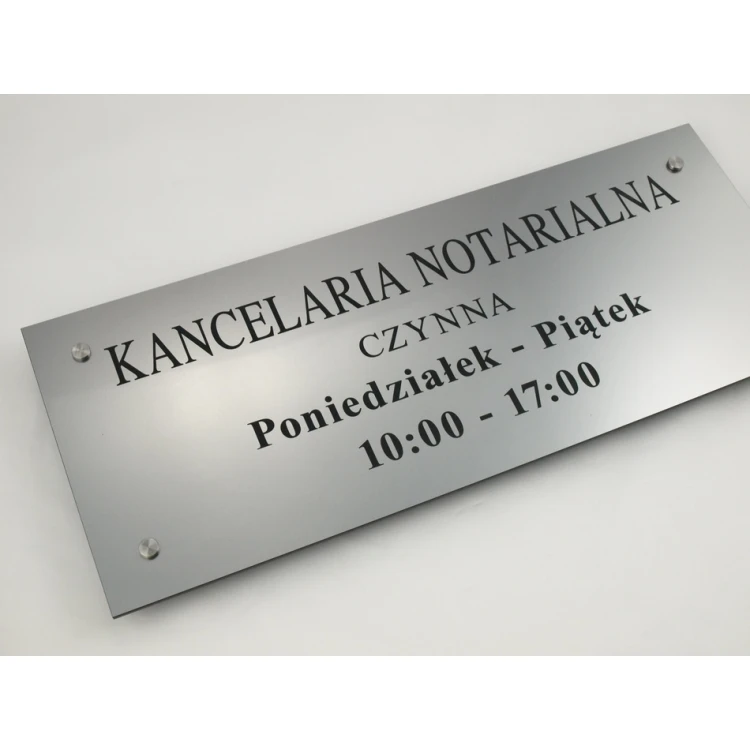 SZYLD NOTARIUSZA - kancelaria godziny - SZ036 - wym. 500x210mm