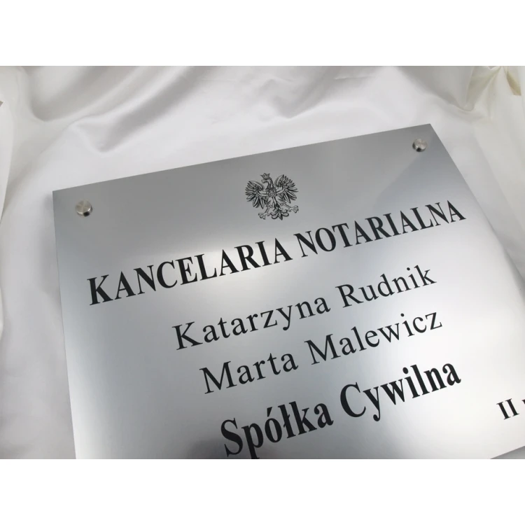SZYLD NOTARIUSZA - szyld główny dwunazwiskowy dla spółki cywilnej - SZ025 - wym. 50x40cm