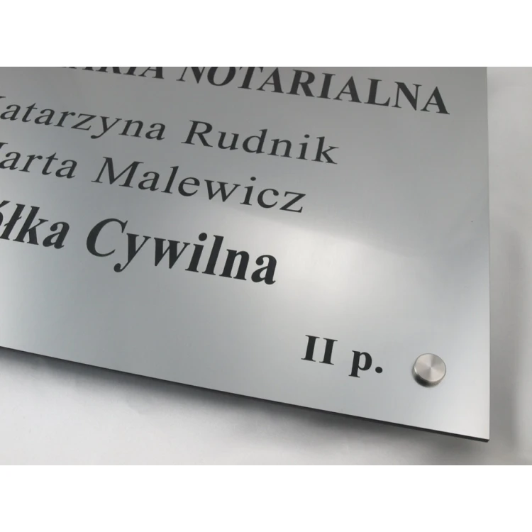 SZYLD NOTARIUSZA - szyld główny dwunazwiskowy dla spółki cywilnej - SZ025 - wym. 50x40cm
