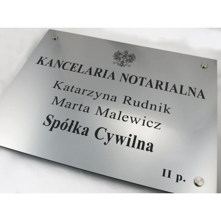 SZYLD NOTARIUSZA - szyld główny dwunazwiskowy dla spółki cywilnej - SZ025 - wym. 50x40cm