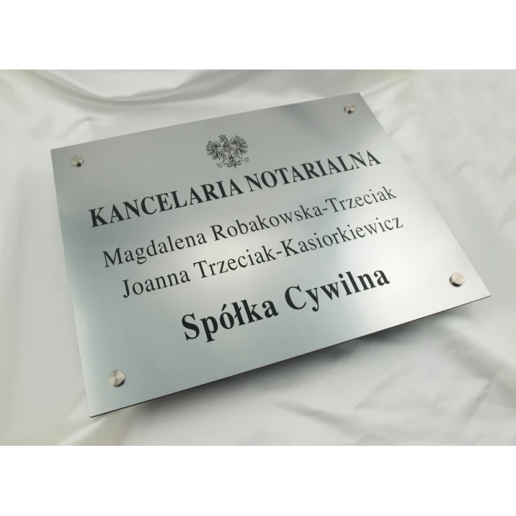 SZYLD NOTARIUSZA - szyld główny dwunazwiskowy dla spółki cywilnej - SZ025 - wym. 50x40cm