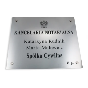 SZYLD NOTARIUSZA - szyld główny dwunazwiskowy dla spółki cywilnej - SZ025 - wym. 50x40cm
