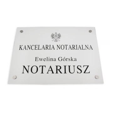 SZYLD NOTARIUSZA - szyld główny biały - SZ037 - wym. 500x350mm