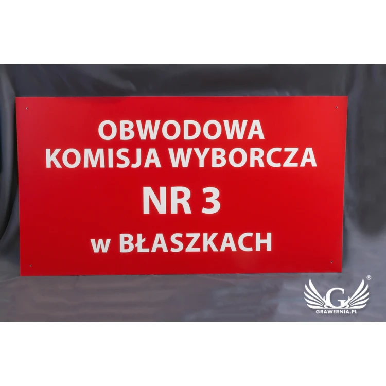Szyld grawerowany gr. 3mm - wym. 1100x600mm - SZ114