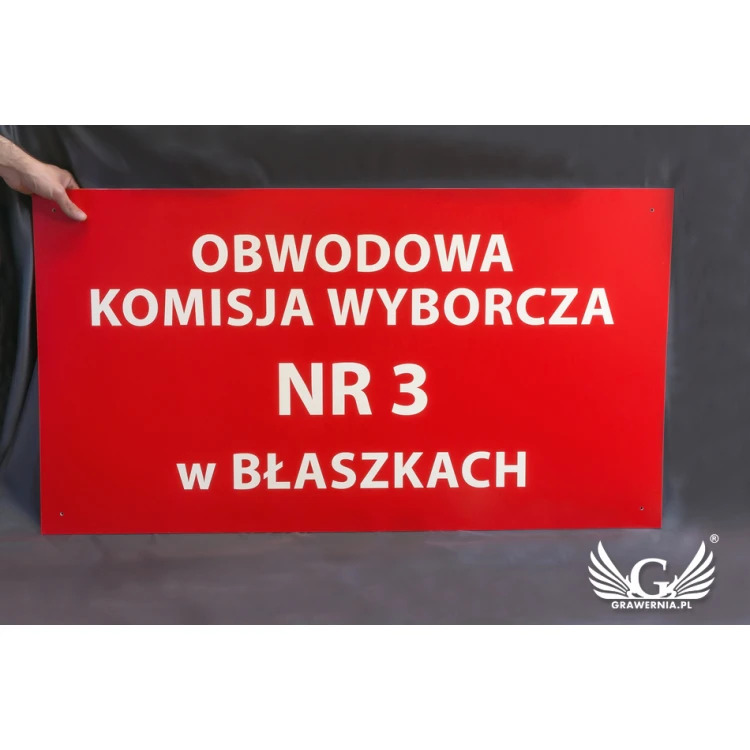 Szyld grawerowany gr. 3mm - wym. 1100x600mm - SZ114