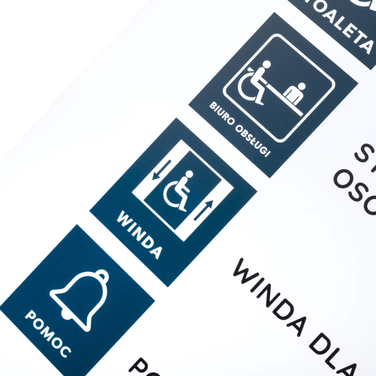 Szyld z dowolnym tekstem i logotypem - wym. 750x1100mm - PVC - druk UV - SZUV036