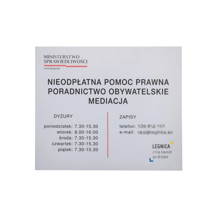 Szyld z godzinami otwarcia i logotypami - wym. 700x600mm - PVC - druk UV - SZUV033