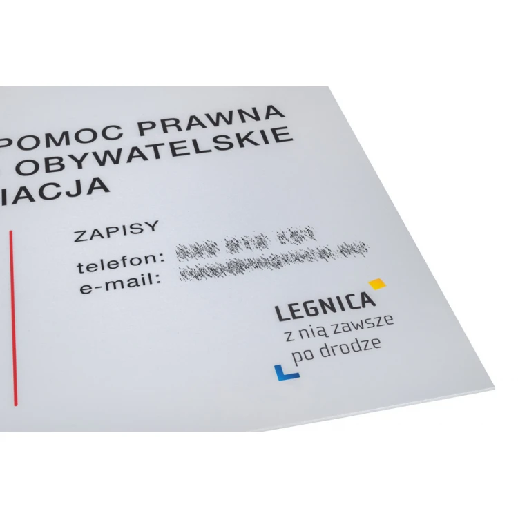 Szyld z godzinami otwarcia i logotypami - wym. 700x600mm - PVC - druk UV - SZUV033