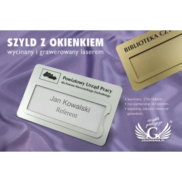 Szyld z okienkiem - wym. 210x134mm - SZK009