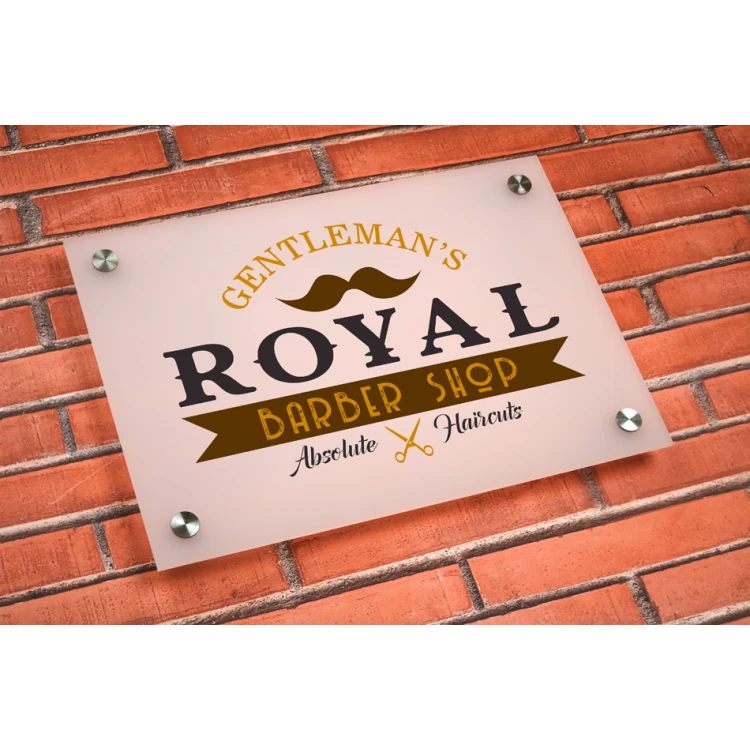 Szyld z pleksi gr. 3mm - druk UV - plexi biała frost półtransparentna - SZ151 - wym. 297x210mm (A4)