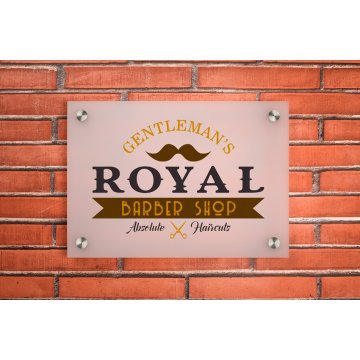 Szyld z pleksi gr. 3mm - druk UV - plexi biała frost półtransparentna - SZ151 - wym. 297x210mm (A4)