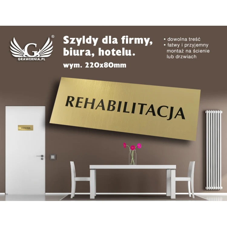 Szyldy dla firmy, biura, hotelu - SZ057 - wym. 220x80mm