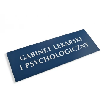 Szyldy dla przychodni lekarskiej z nazwami pomieszczeń, logotypem, numeracją - wymiary: 42x15cm