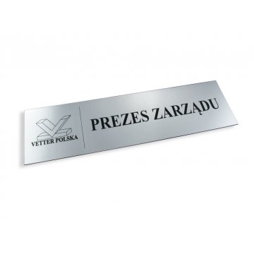 Szyldy dla Twojej Firmy - z nazwami pomieszczeń i logotypem - 29x8cm - rogi prostokątne