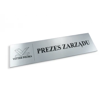 Szyldy dla Twojej Firmy - z nazwami pomieszczeń i logotypem - 29x8cm - rogi prostokątne