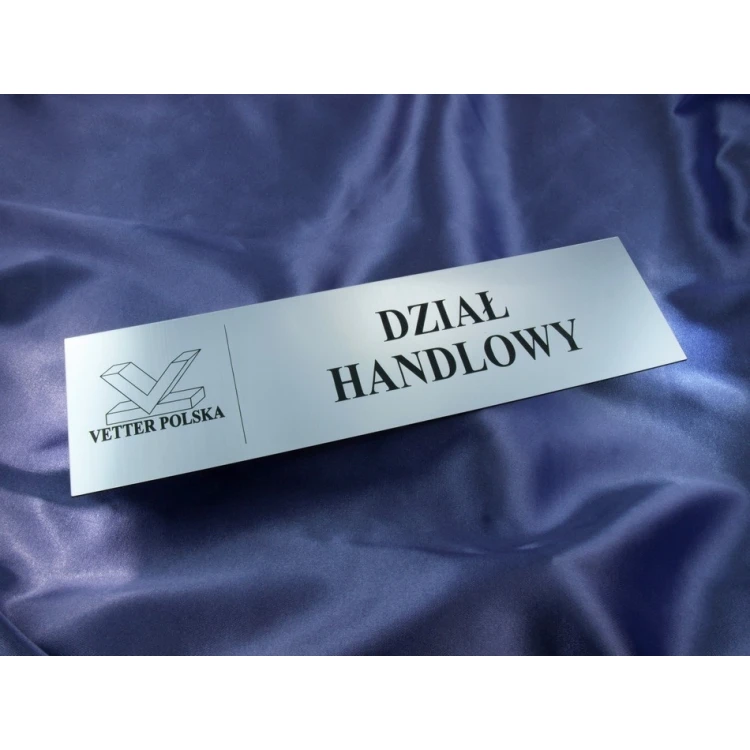 Szyldy dla Twojej Firmy - z nazwami pomieszczeń i logotypem - 29x8cm - rogi prostokątne