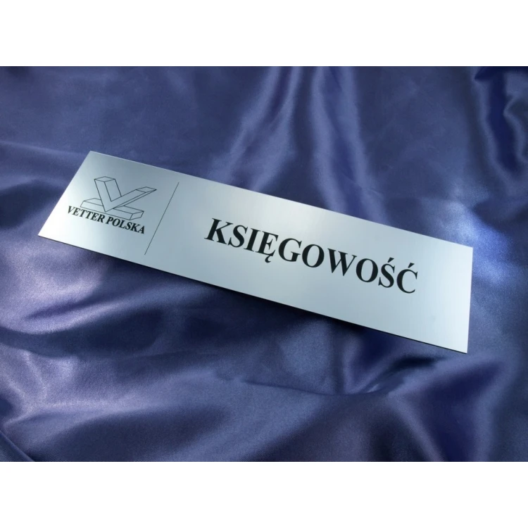 Szyldy dla Twojej Firmy - z nazwami pomieszczeń i logotypem - 29x8cm - rogi prostokątne