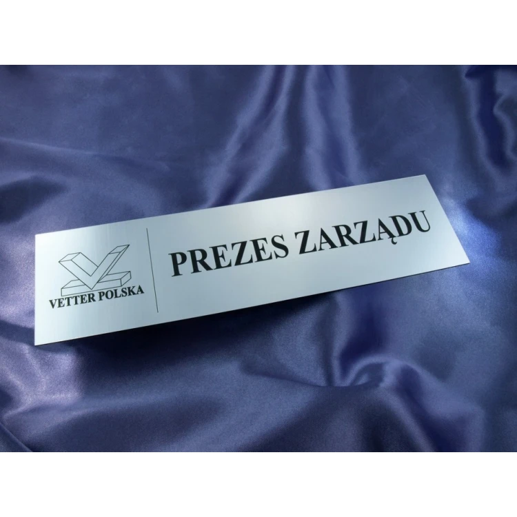 Szyldy dla Twojej Firmy - z nazwami pomieszczeń i logotypem - 29x8cm - rogi prostokątne