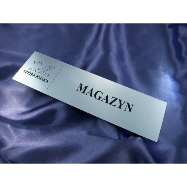 Szyldy dla Twojej Firmy - z nazwami pomieszczeń i logotypem - 29x8cm - rogi prostokątne
