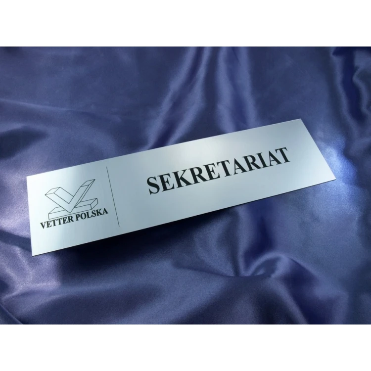 Szyldy dla Twojej Firmy - z nazwami pomieszczeń i logotypem - 29x8cm - rogi prostokątne