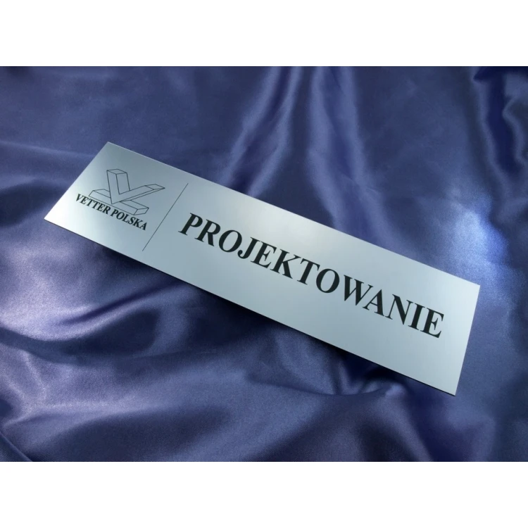 Szyldy dla Twojej Firmy - z nazwami pomieszczeń i logotypem - 29x8cm - rogi prostokątne