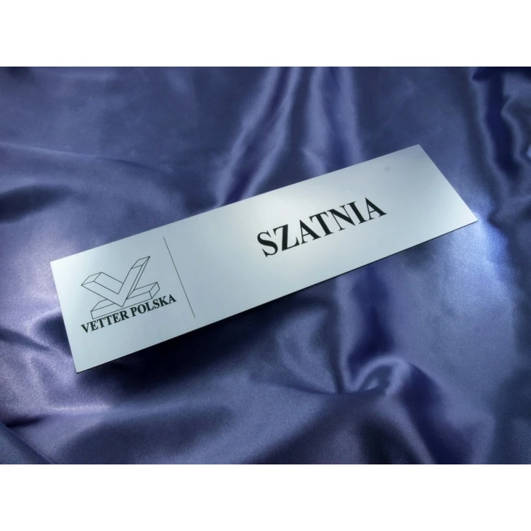 Szyldy dla Twojej Firmy - z nazwami pomieszczeń i logotypem - 29x8cm - rogi prostokątne