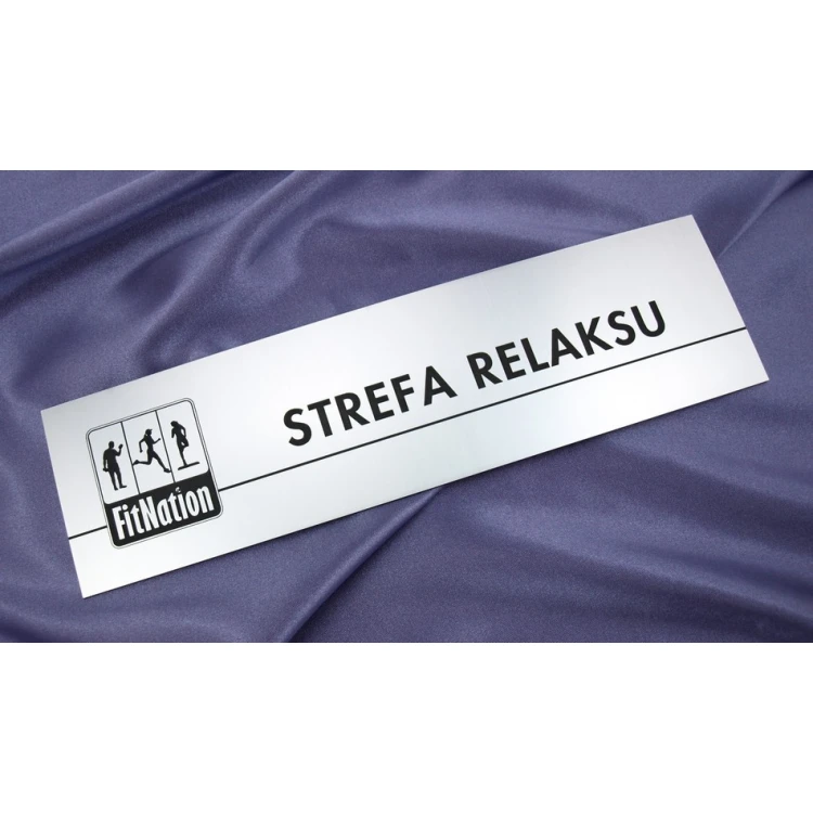 Szyldy z nazwami pomieszczeń i logotypem - 29x8cm - rogi prostokątne
