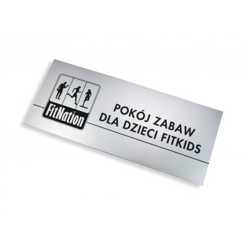 Szyldy z nazwami pomieszczeń i logotypem - 29x12cm - rogi prostokątne