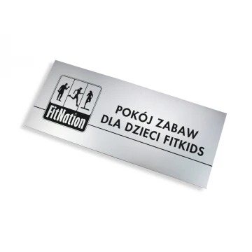 Szyldy z nazwami pomieszczeń i logotypem - 29x12cm - rogi prostokątne