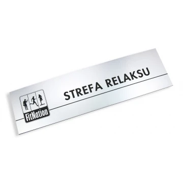 Szyldy z nazwami pomieszczeń i logotypem - 29x8cm - rogi prostokątne
